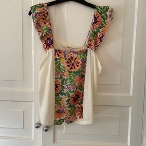 NWT Anthropologie tank with pansy print